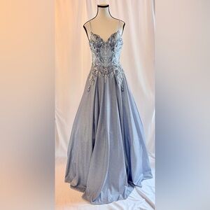Jovani Periwinkle Blue Sequin Prom 2026 Rhinestone Corset & Glitter Skirt | NWT